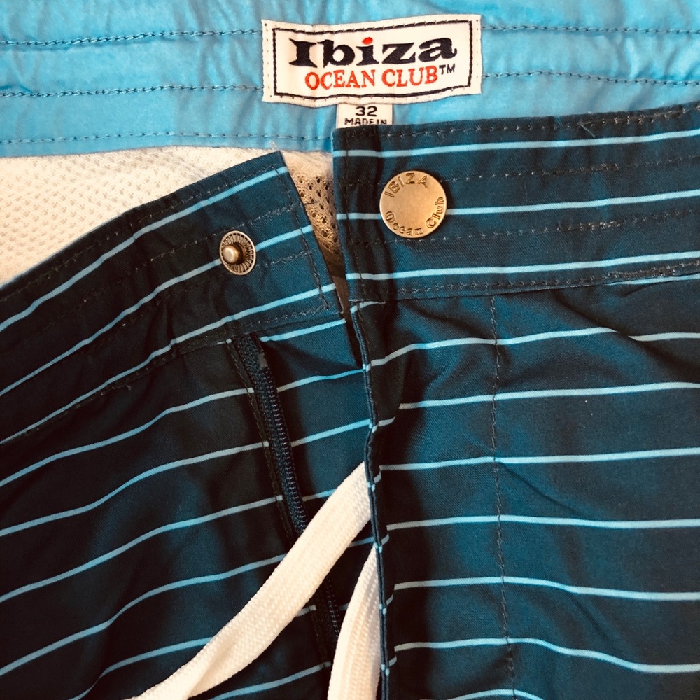 IBIZA Ocean Club Blue Striped Swim Trunks - Picture 5 of 8